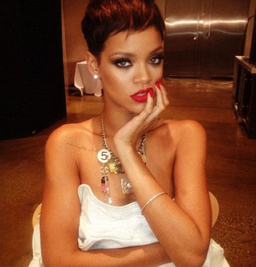 Rihanna Goes Back To The Pixie Cut Almost Nude